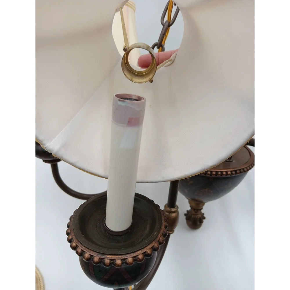 Set‎ Of 6 VTG Chandalier Lamp Shades Cloth Yellow Off White